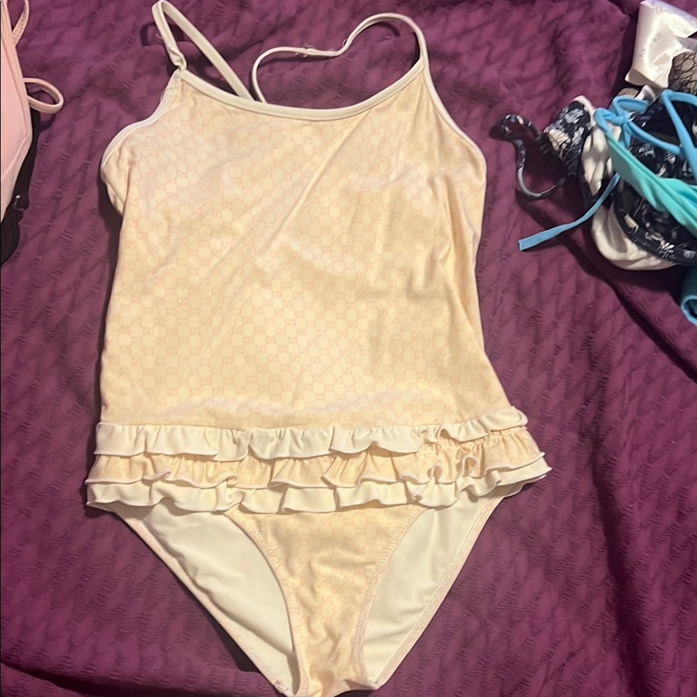 Gucci Kids Cream One Piece Swimsuit